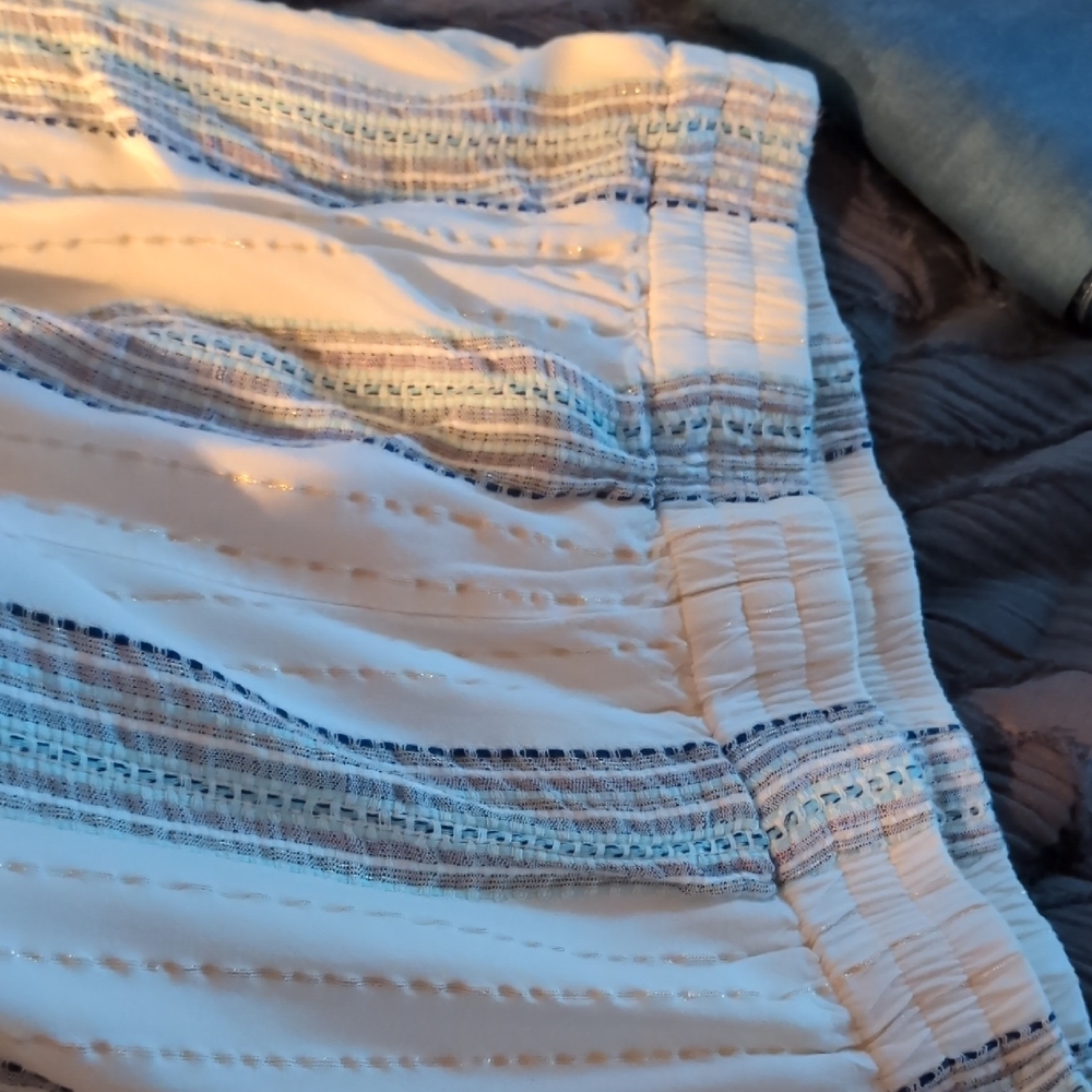 Striped White and Blue Shorts
